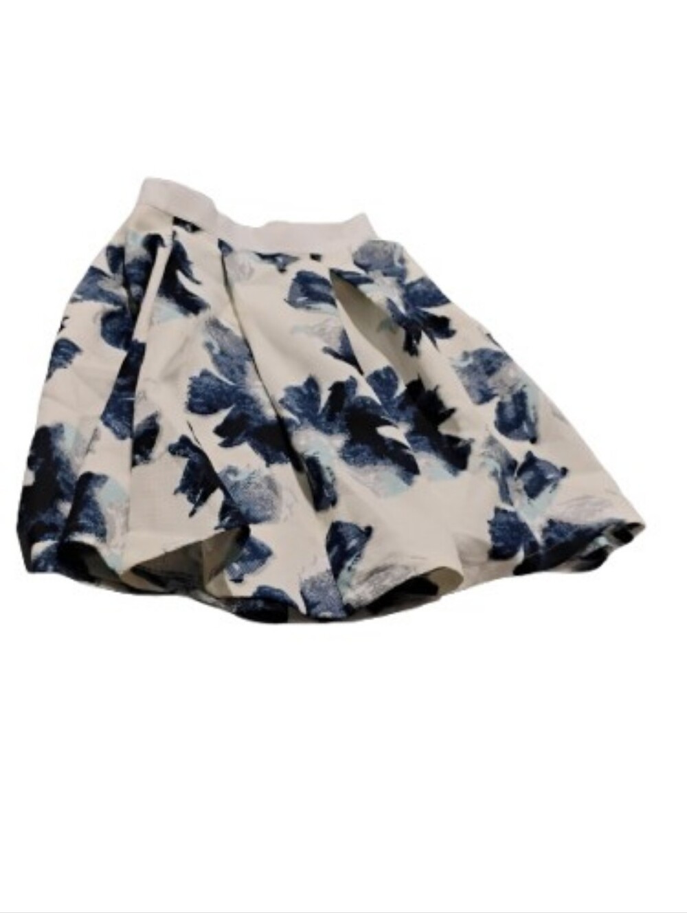 FRNCH Women's A Line Floral Blue And White Skirt Sz S